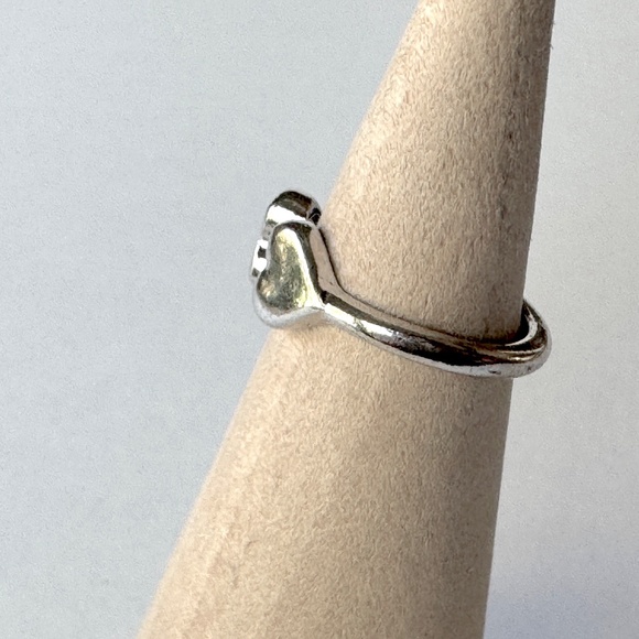 Double Heart Ring size 3, silver - Picture 8 of 10